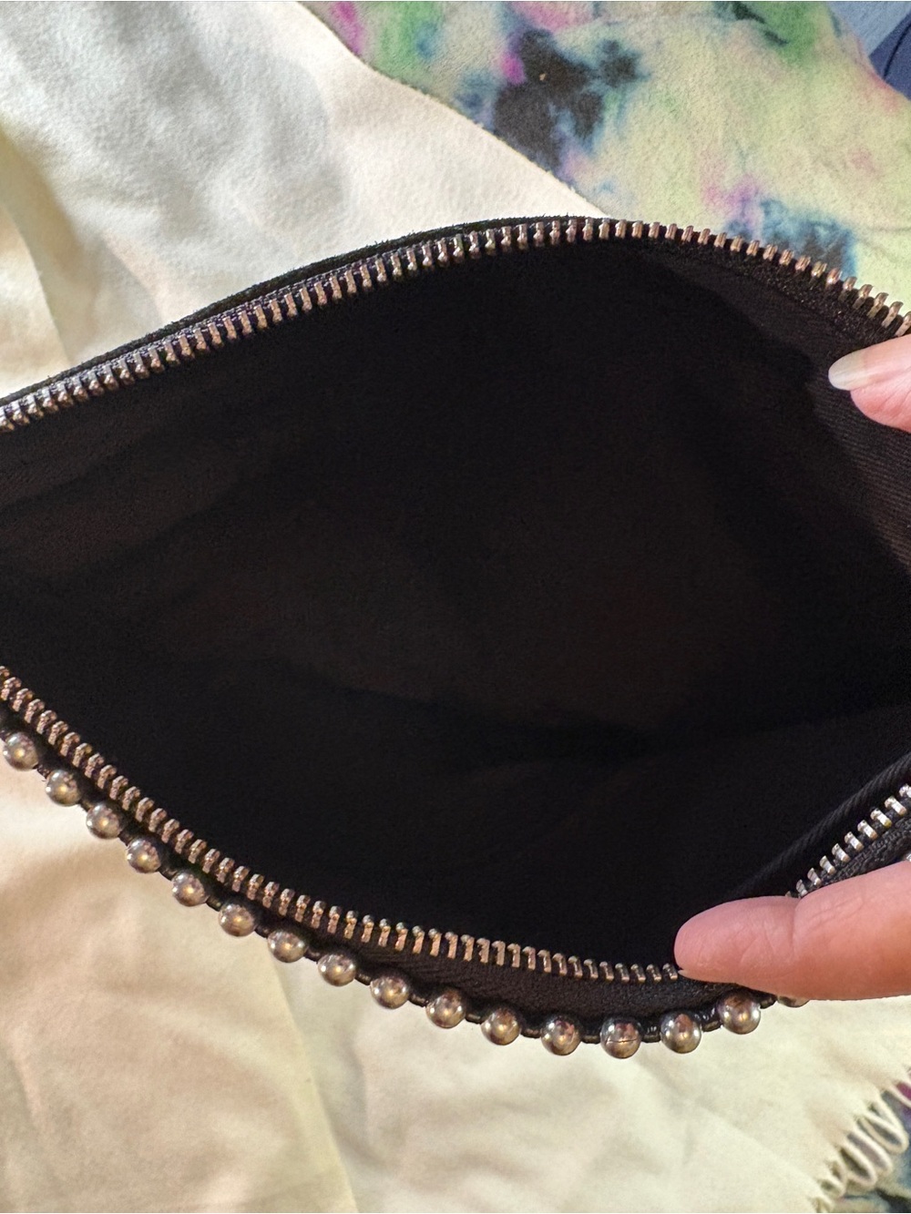 Zadig & Voltaire Black Suede Wing-Emblem Chain Crossbody - Picture 12 of 13